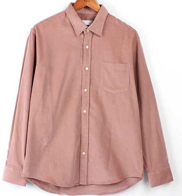 플레이즈 남성용 코듀로이 카라넥 셔츠 남방