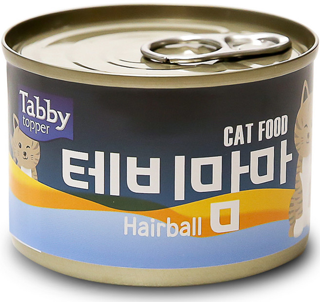 테비토퍼 고양이 테비맘마 간식캔, 헤어볼, 160g, 24개