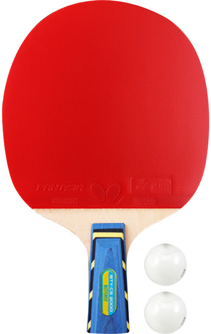 버터플라이 중국식 펜홀더 탁구 라켓 BTY CS 2000 + 탁구공 2p, 1세트