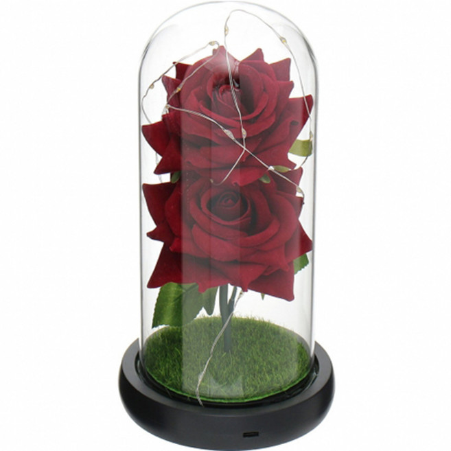 레드로사 유리돔 장미 무드등, 블랙