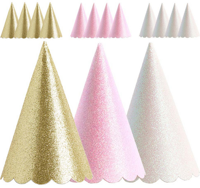 조이파티 글리터 파티고깔 3종 x 5p 세트, 골드, 펄핑크, 펄화이트, 1세트