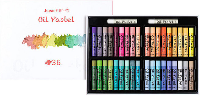 작은 오일 파스텔 클래식 소프트 마카롱 36p +흰색 2p 세트, 36색, 1세트