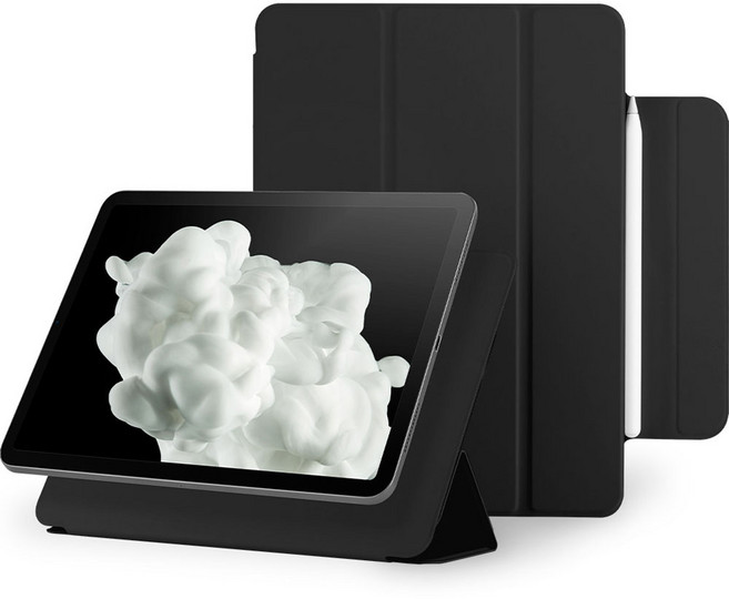 구스페리 마그네틱 폴리오 애플펜슬 커버 아이패드 케이스, 블랙, 1개