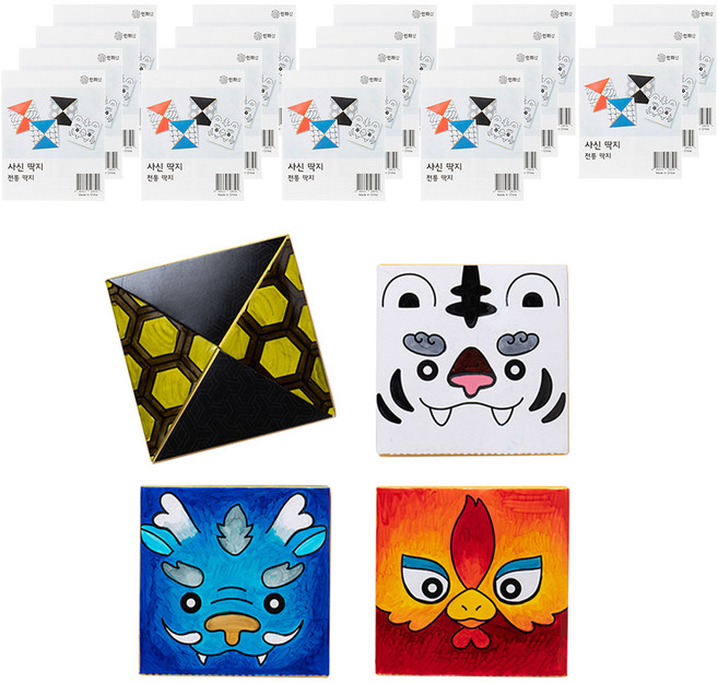 민화샵 전통 종이 딱지 만들기 4인용 세트, 사방신딱지(TDPPP0480), 20세트
