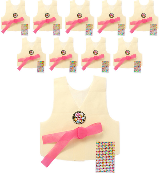 민화샵 명절 전통 한복만들기 재료 세트, 10세트, 분홍한복(TDPFB0162)