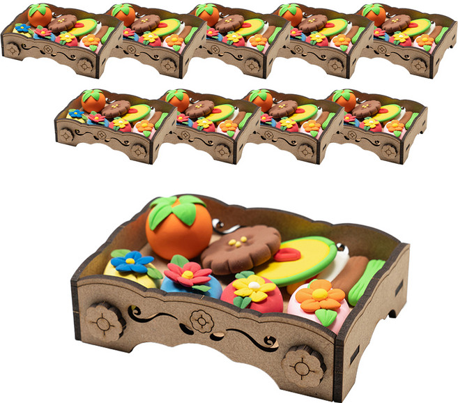 민화샵 다과상 컬러 클레이 만들기 세트, 추석다과상(TDPCL0060), 빨강, 파랑, 노랑, 흰색, 검정(클레이/UDPCL0010), 10세트