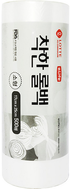 롯데이라이프 착한 롤백 소 17cm x 25cm, 소(S), 500개입, 1개