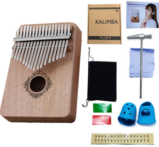 리치덕 칼림바 17음계 화관원목 풀세트 브라운, 1개