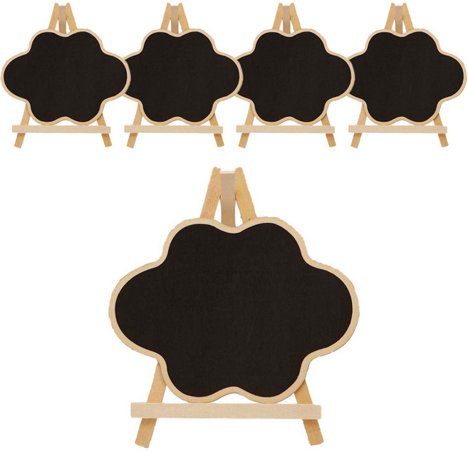 라이프스윗 다용도 우드 미니 칠판 스탠드 우드 메모판 클라우드 5p, 나무(클라우드)