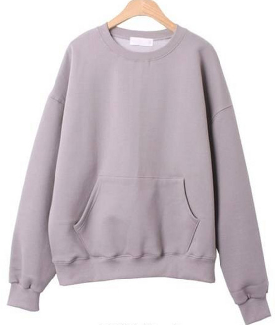 시크블랙 투데림 박시 포켓 무지 보온 맨투맨 cpt10940k2a