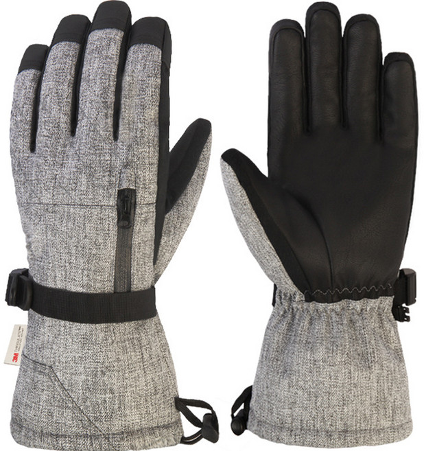 에이빅스포츠 3M 신슐레이트 오토바이 패딩 겨울 방한 장갑 양손세트, 그레이