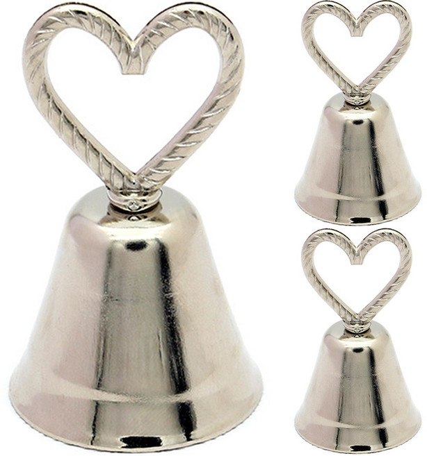 라이프스윗 크리스마스 징글벨 스탠드 메모 클립 데스크 장식품 하트 3p, 실버