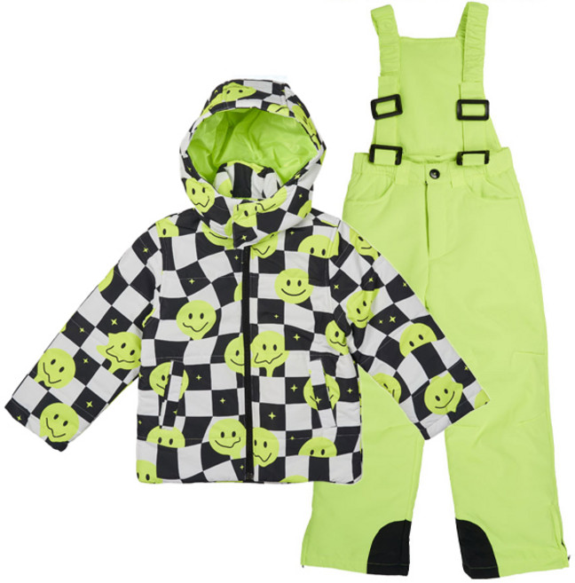 에프리더 아동용 스마일 솔드 멜빵 스키복 상하세트