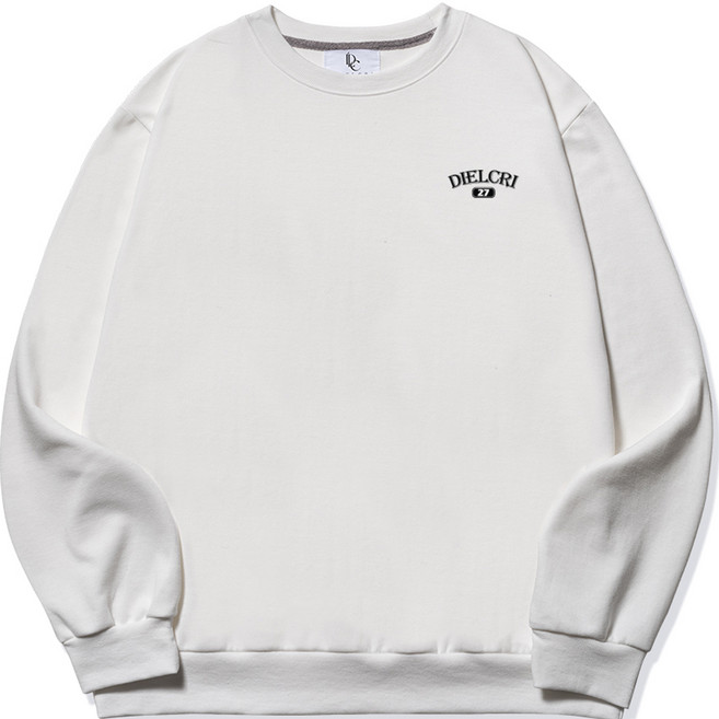 디엘크리 남성용 95~120 빅사이즈 넘버27 스몰로고 맨투맨 티셔츠