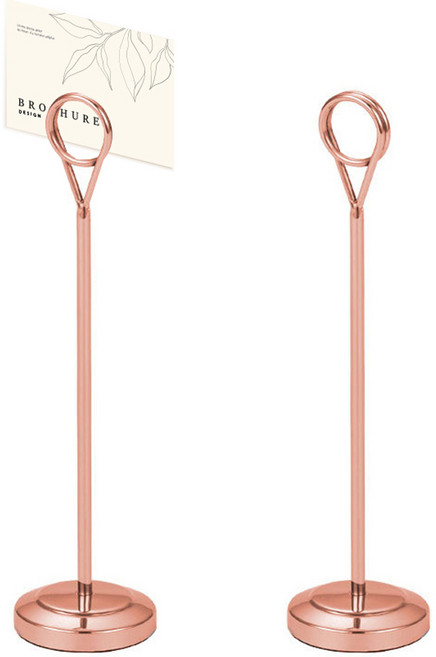 라이프스윗 스탠드 메탈 오링 메모지 클립 인테리어 소품 2p, 로즈골드