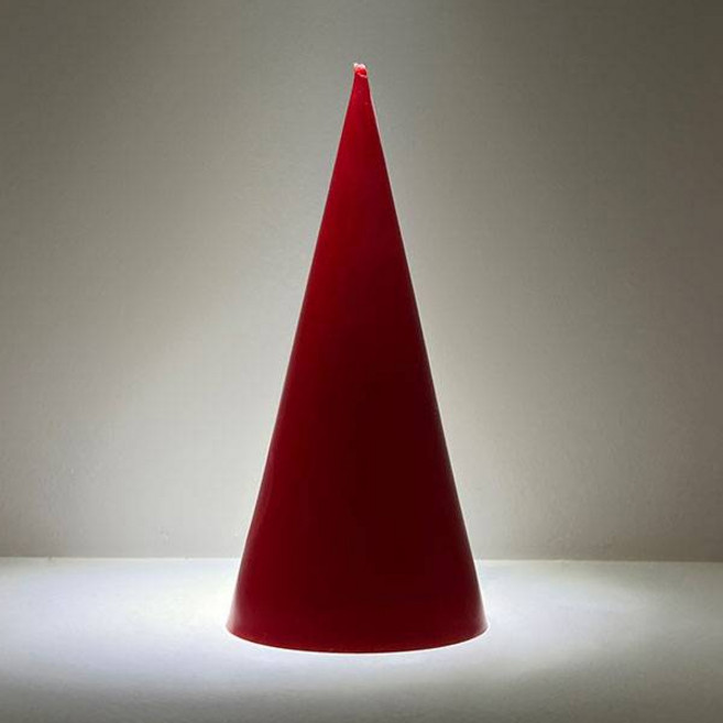 F5NATURE 크리스마스 오브제 원뿔캔들 딥레드, 도손, 1개