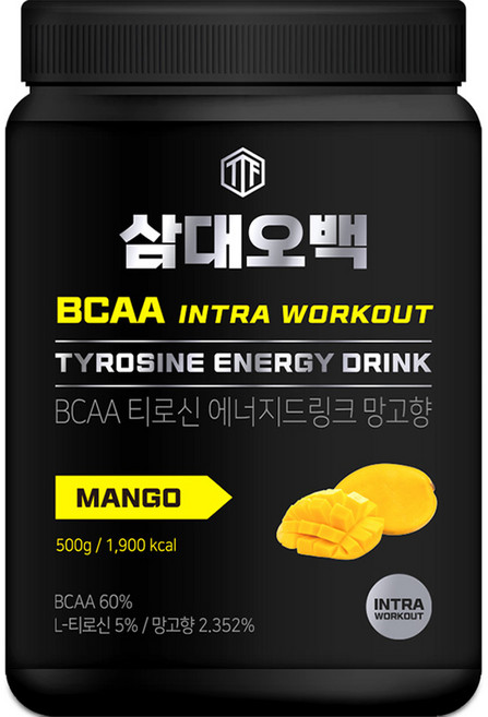 뉴트리커먼 삼대오백 티로신 BCAA 아미노산 글루타민 대용량 헬스보충제 망고, 1개, 500g