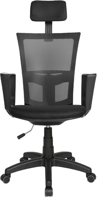체어포커스 바른자세 블랙바디 의자 M200 헤드형, 메쉬 블랙
