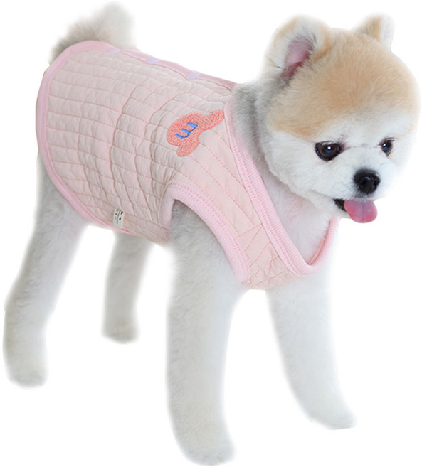 에이미러브즈펫 반려동물 BL 깔깔이 M 조끼, 핑크, 1개