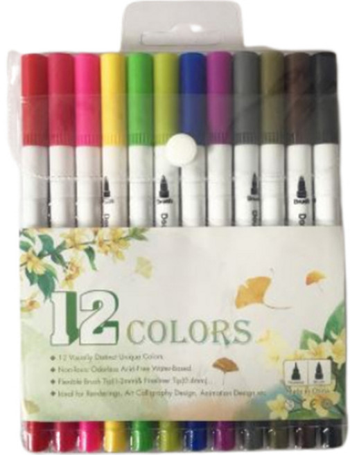 리라 컬러 수성 마카펜 세트, 12색, 1세트