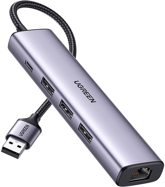 유그린 USB 3.0 기가비트 랜카드 멀티 허브, 혼합색상, 1개