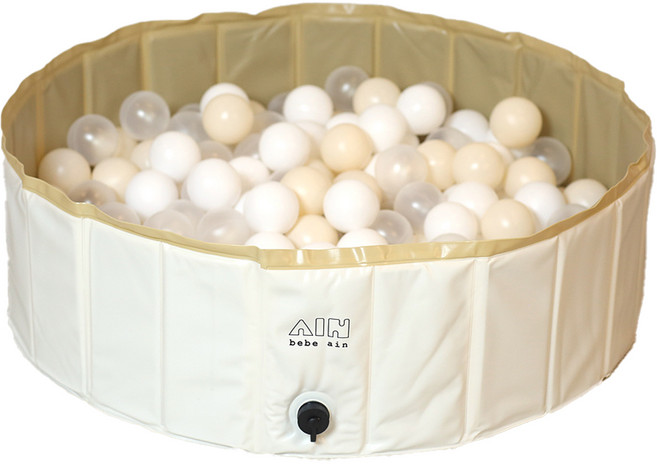 AIN bebe ain 嬰幼兒可折疊球池多功能遊戲墊, 奶油米色, 1個