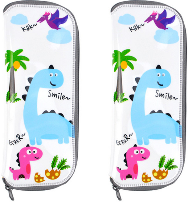 쿨디노 멀티케이스 유아수저통, 화이트, 2개