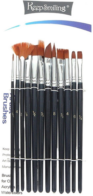 리즈제이니 화방용품 클래식 유화붓 세트 07 A0015A 블랙, 1세트, 12종