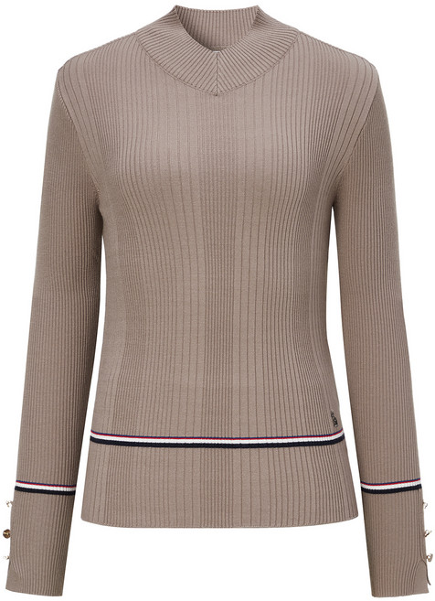 헤지스골프 여성용 소프트터치 골지 하이넥 스웨터