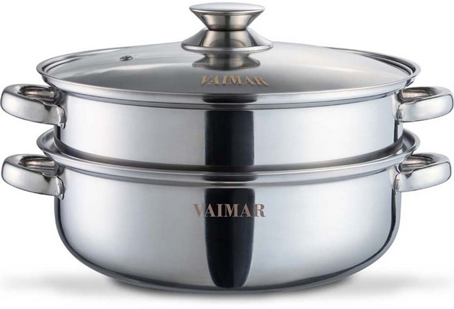 바이마르 엔틱 스테인레스 2단 인덕션 찜솥, 28cm, 1개