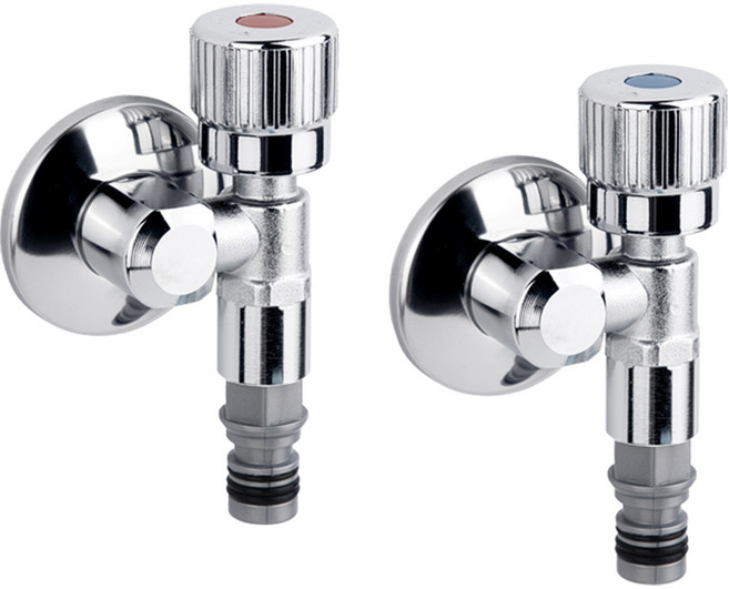 두진 초슬림 세탁기 수도꼭지 L자형 온수 + 냉수 세트, 1세트