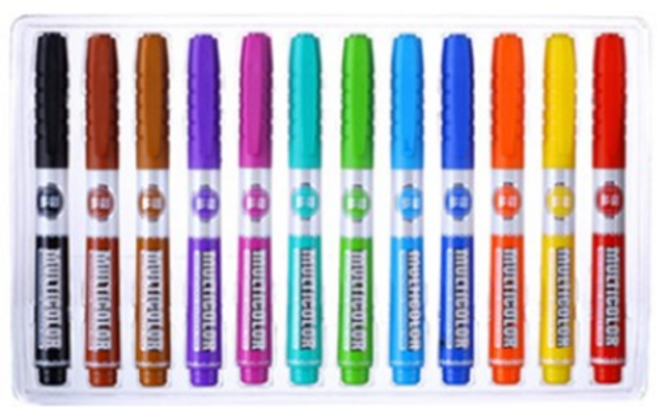 오션마리나 MP3904 컬러 보드 마카, 1세트, 12색