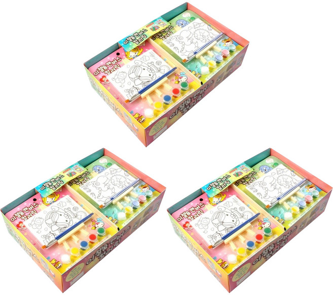 2500 이젤 앤 캔버스 컬러링 4종 x 3p 세트 랜덤발송