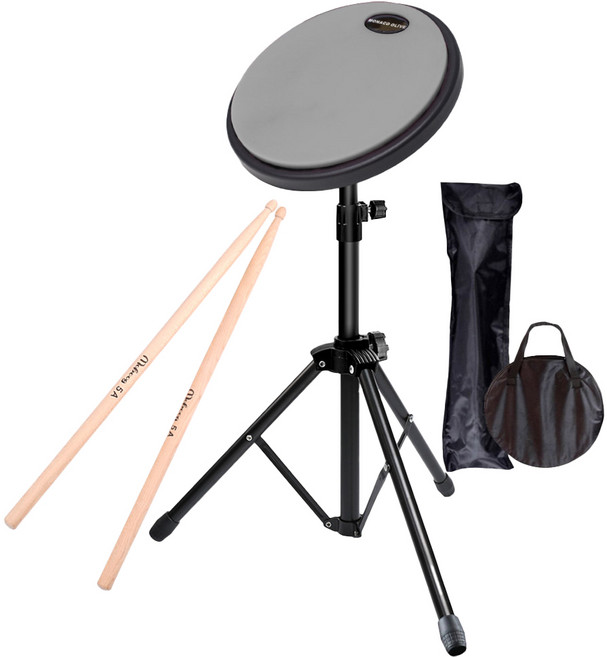 모나코올리브 리드미 프리미엄 휴대용 드럼 연습패드 풀세트, 1세트, 그레이