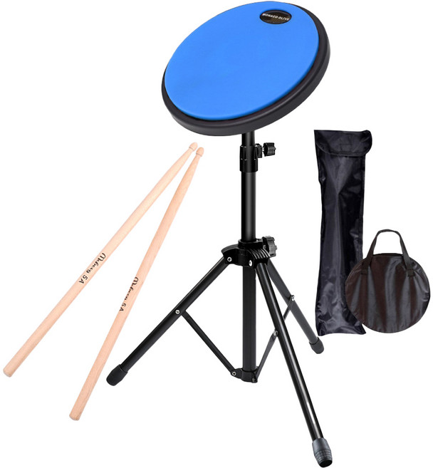 모나코올리브 리드미 프리미엄 휴대용 드럼 연습패드 풀세트, 1세트, 블루