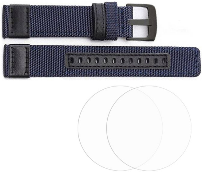 디씨네트워크 스마트워치 아웃도어 스트랩 + 강화유리 2p, 네이비, 1개