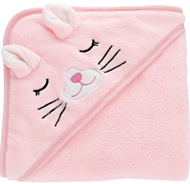 조이멀티 동물 캐릭터 목욕타올, 핑크, 1개
