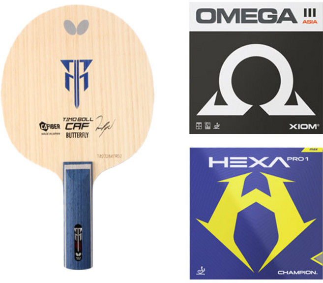 버터플라이 티모볼 CAF ST + 오메가 3 + 헥사프로 1 탁구라켓조합 세트, 1세트