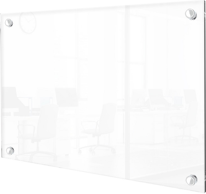 마이보드 투명 유리칠판 다보형 투명 + 고급형 투명 펜받침대 세트, 강화유리