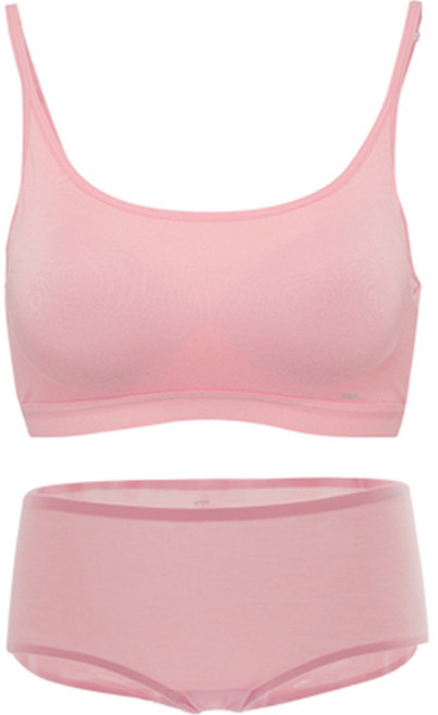 솔레일 소프트 모달 통기성 노와이어 브라 + 심리스 무봉제 삼각팬티 세트