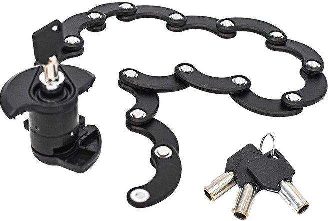 나노휠 관절락 전동킥보드 자전거 자물쇠 AL-00000-830, 1세트, 블랙