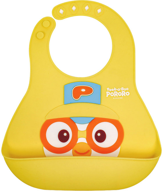 릴팡 피카부 뽀로로 베이비 실리콘 턱받이, 혼합색상, 1개