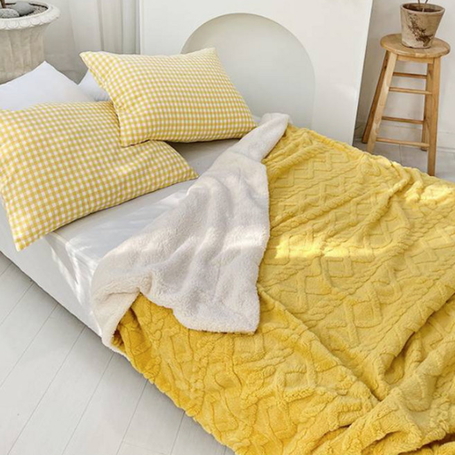 이불넷 포근한 북유럽 니트 꽈베기 극세사 담요