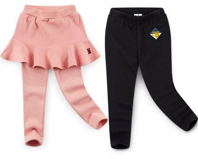 젤리스푼 여아용 베이직 레깅스 + 더 예쁜 기모 스커트 레깅스 세트