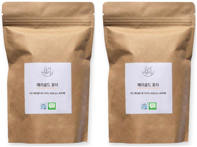 고이담아 무농약 메리골드 꽃차 티백, 1g, 40개입, 2개