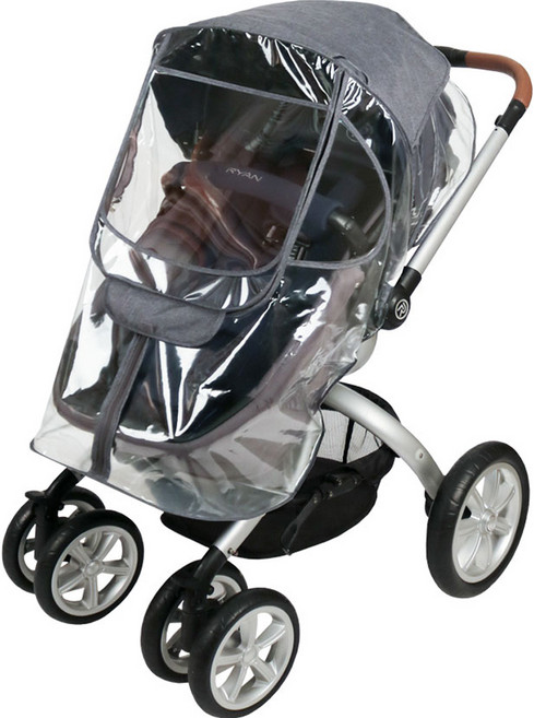 와우베이비 디럭스 유모차 레인커버, 다크멜란지, 1개