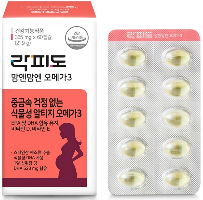 락피도 정품 맘엔맘엔 오메가 3, 60정, 1개 - 쿠팡