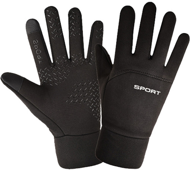 킵샌딩 방수 방한 낚시 장갑, 블랙, 1개