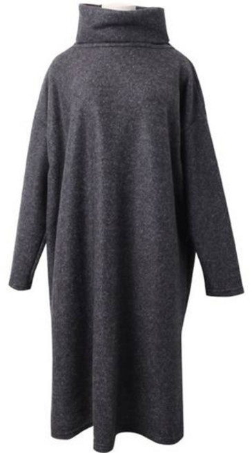 린다샵 마이핀 터틀넥 박시핏 트임 롱 원피스 cpops8317k2b