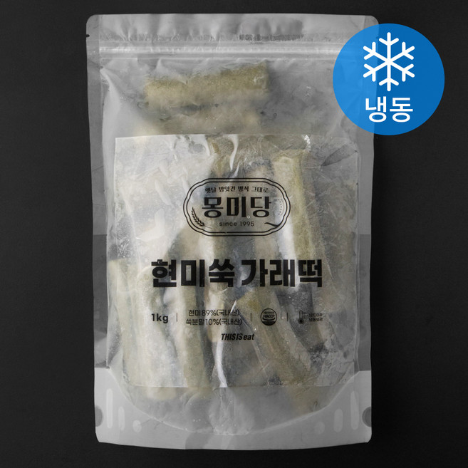 몽미당 현미쑥 가래떡 (냉동), 1kg, 1개입, 1개